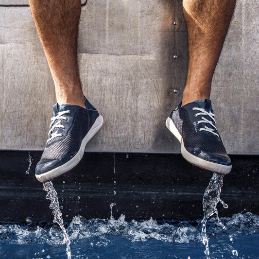 Moku Pae Men's Boat Shoes - Trench Blue / Off White | Men OluKai outlet