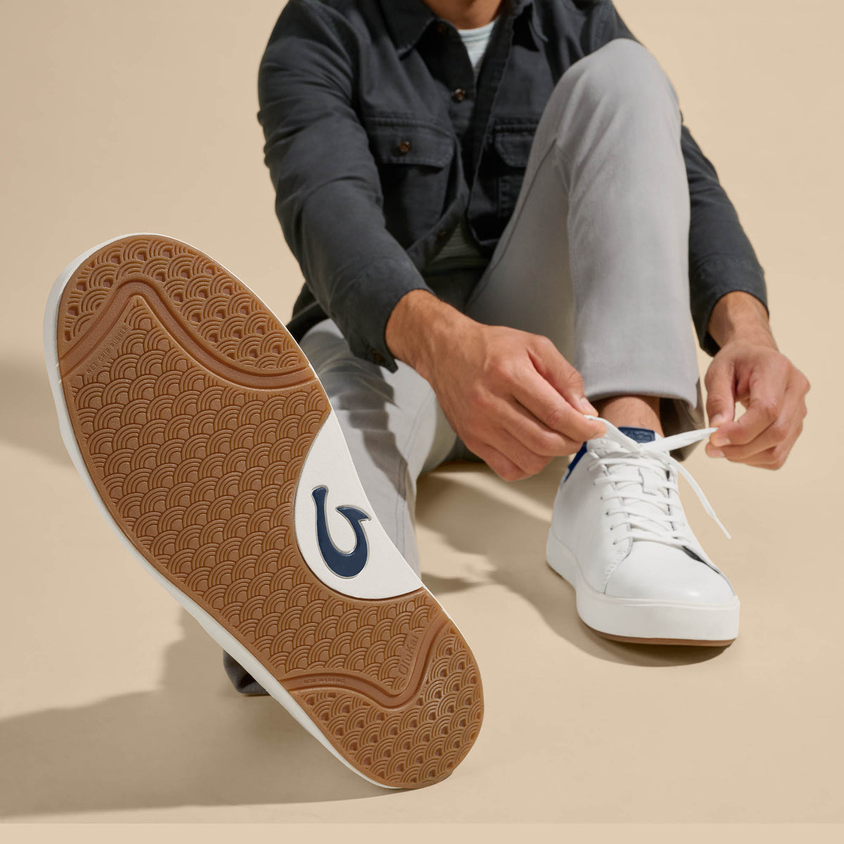 Lae‘ahi Lī ‘Ili Men's Sneakers - Bright White / Trench Blue | Men OluKai online