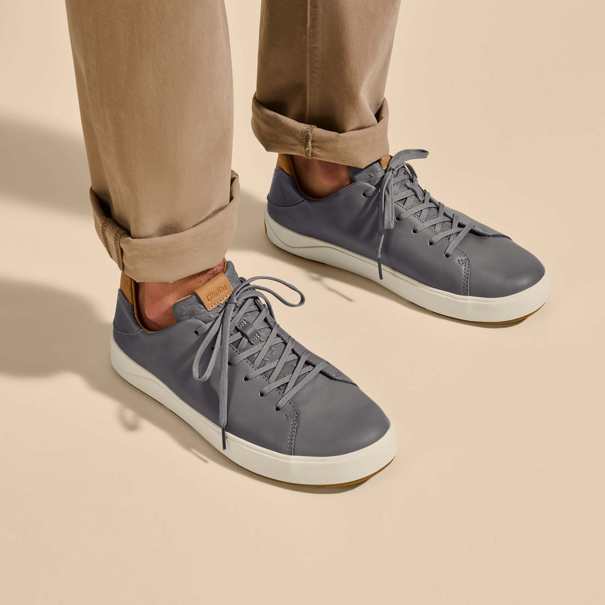 Lae‘ahi Lī ‘Ili Men's Leather Sneakers - Stone | Men OluKai cheap