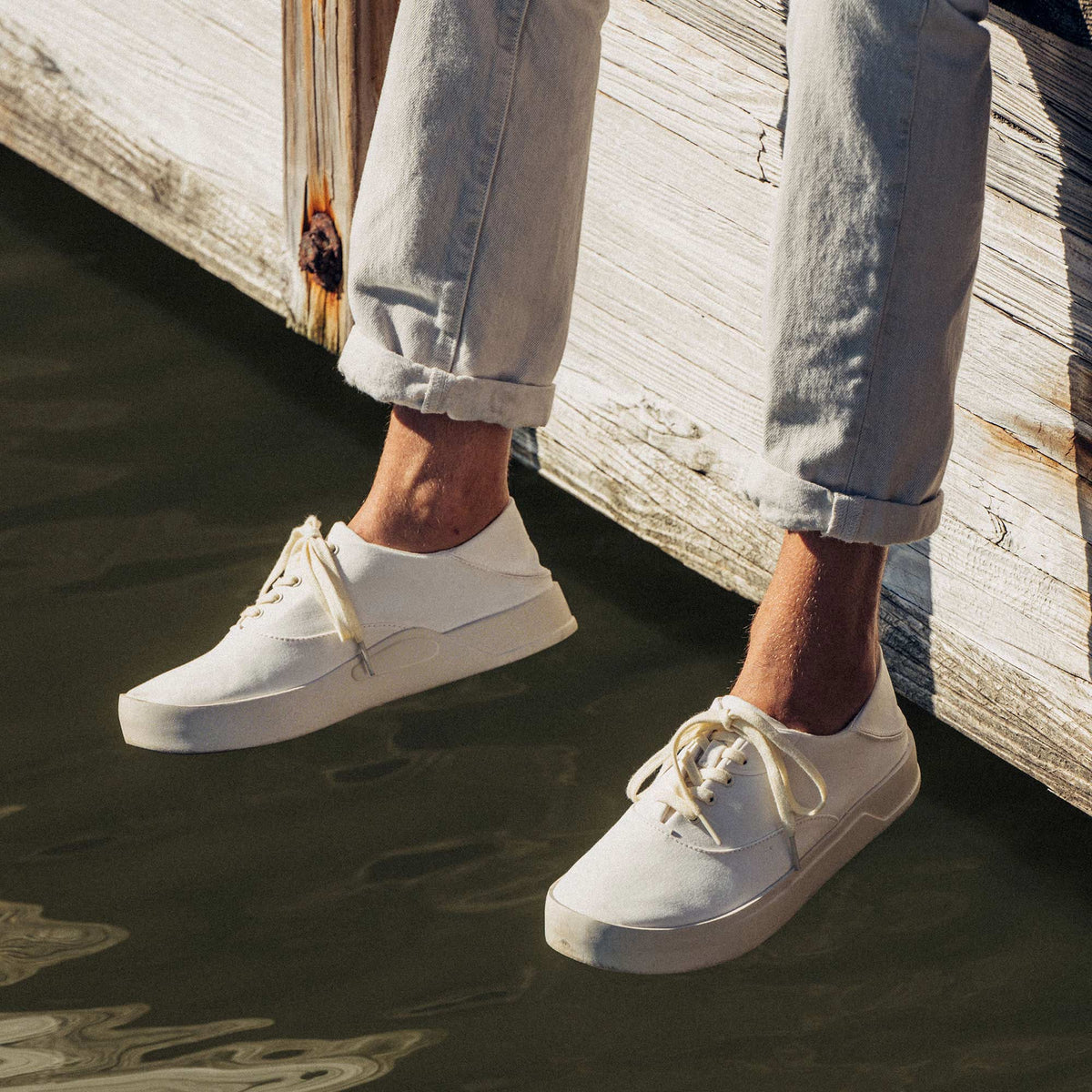 Tradewind Men’s Breathable Sneakers - Off White | Men OluKai near me