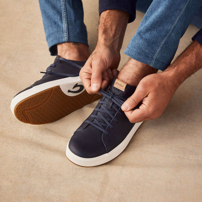 Lae‘ahi Lī ‘Ili Men's Leather Sneakers - Trench Blue | Men OluKai online