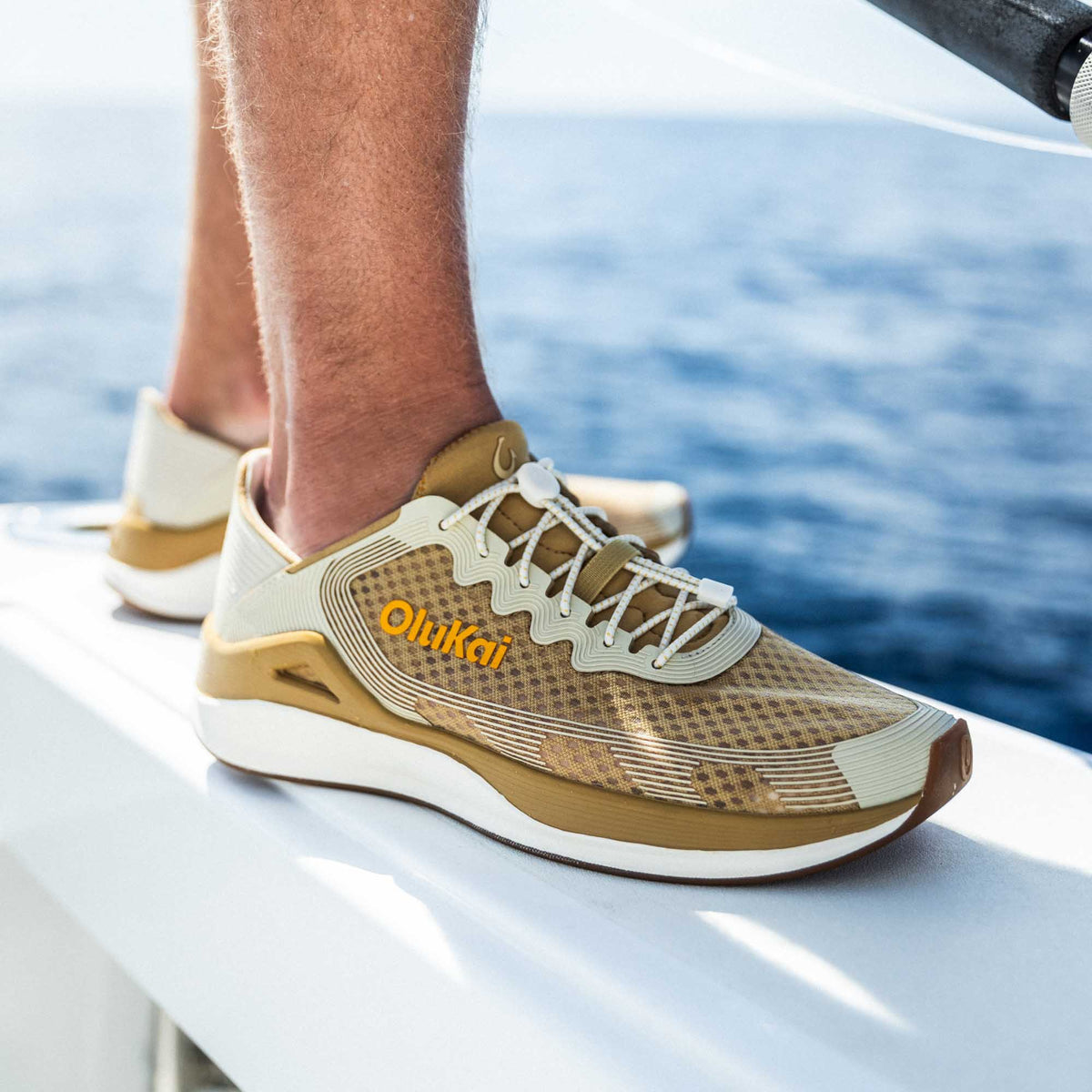‘Ahi Men’s Water Boat Shoes - Tan / Tapa | Men OluKai outlet