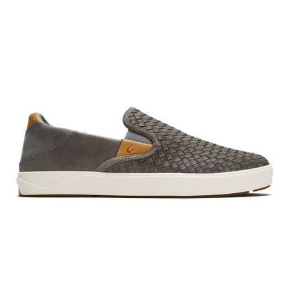 Lae‘ahi Lauhala Men's Leather Slip-On Sneakers - Ash | Men OluKai on sale