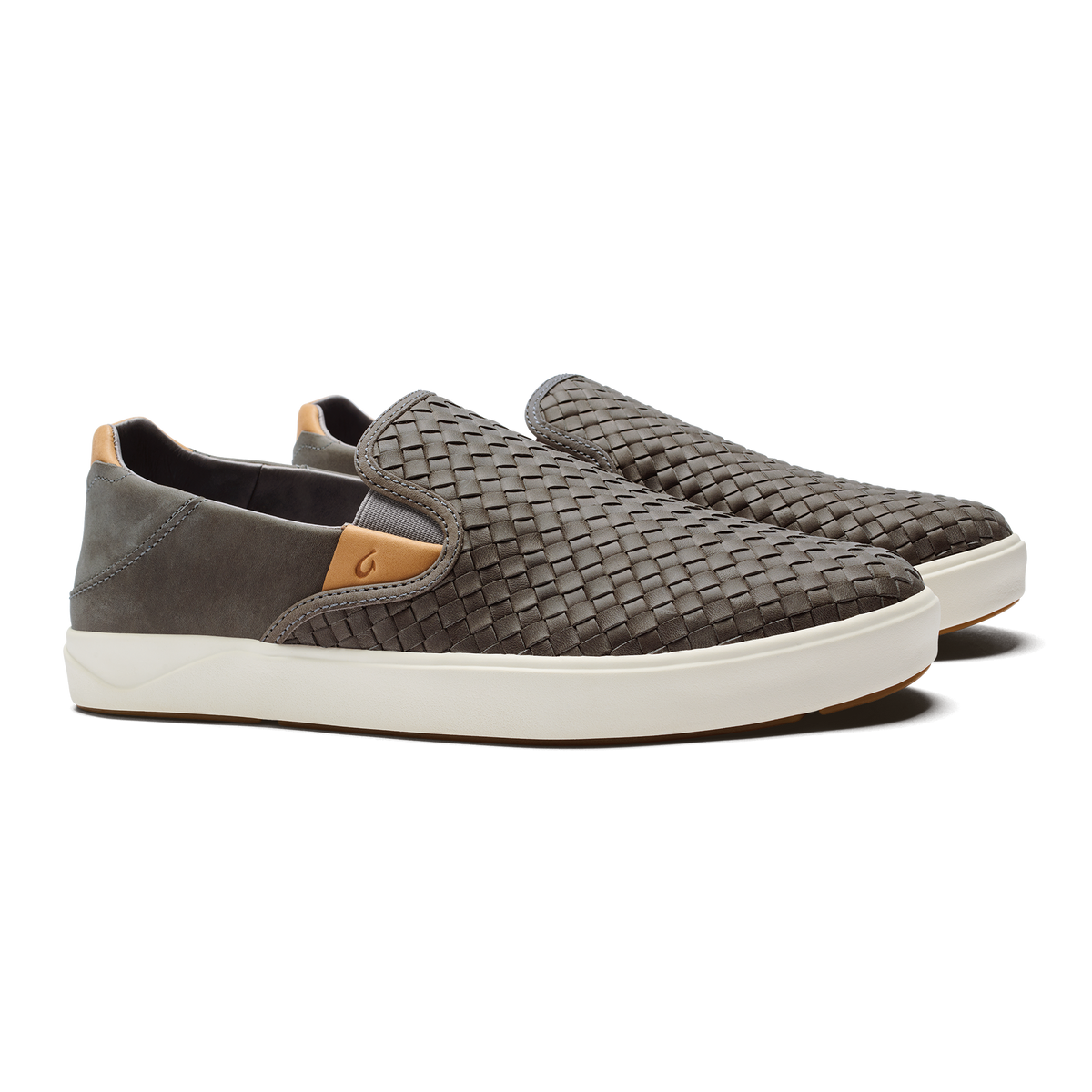 Lae‘ahi Lauhala Men's Leather Slip-On Sneakers - Ash | Men OluKai on sale