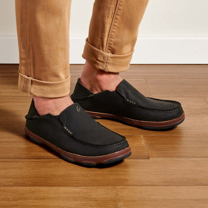 Moloā Men's Leather Slip On Shoes - Black / Toffee | Men OluKai outlet
