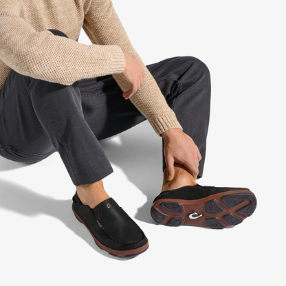 Moloā Men's Leather Slip On Shoes - Black / Toffee | Men OluKai outlet