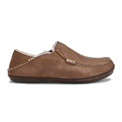 Moloā Men's Leather Slippers - Toffee / Dark Wood | Men OluKai near me
