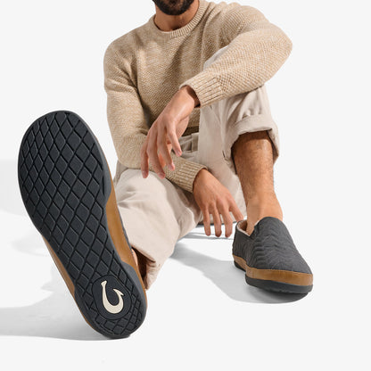 Hanohano Men’s Waxed Canvas Slippers - Dark Shadow | Men OluKai sale