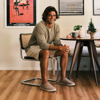 Hāmani Hulu Men’s Wool Mule Slippers - Oatmeal | Men OluKai sale