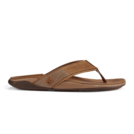 Tuahine Men's Waterproof Leather Beach Sandals - Toffee | Men OluKai on sale