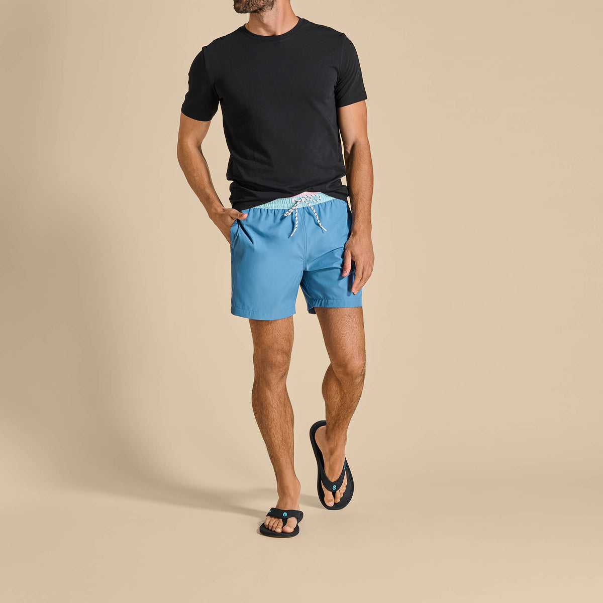 Ki‘i Men’s Water Ready Beach Sandals - Lava Rock / Bold Blue | Men OluKai discount
