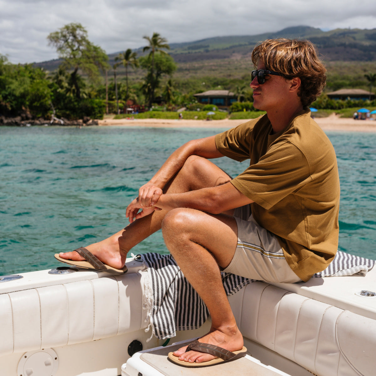 Tuahine Palm - Dk Java / Golden Sand | Men OluKai sale