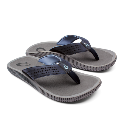 Ulele Men's Beach Sandals - Blue Depth / Charcoal | Men OluKai discount