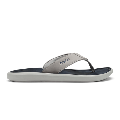 Pili Men’s Waterproof Leather Sandals - Ash / Mood Indigo | Men OluKai outlet