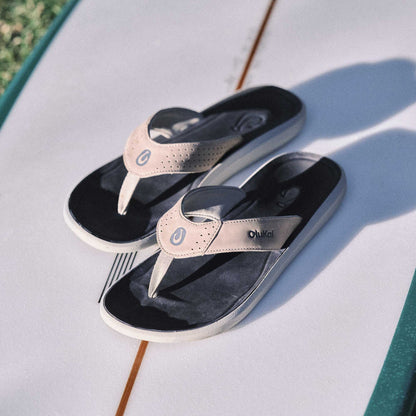 Pili Men’s Waterproof Leather Sandals - Ash / Mood Indigo | Men OluKai outlet
