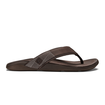 Tuahine Men's Waterproof Leather Beach Sandals - Dark Wood | Men OluKai near me