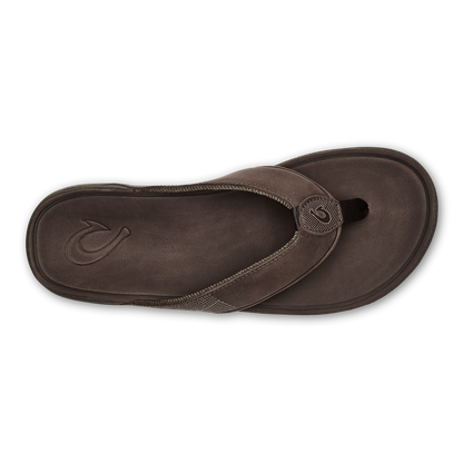 Tuahine Men's Waterproof Leather Beach Sandals - Dark Wood | Men OluKai near me