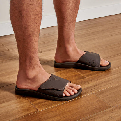 Nalu Slide Men's Beach Slide Sandals - Dark Java | Men OluKai sale