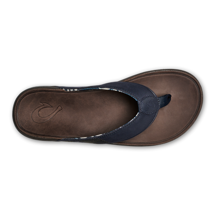 Tuahine Men's Waterproof Leather Beach Sandals - Trench Blue | Men OluKai on sale