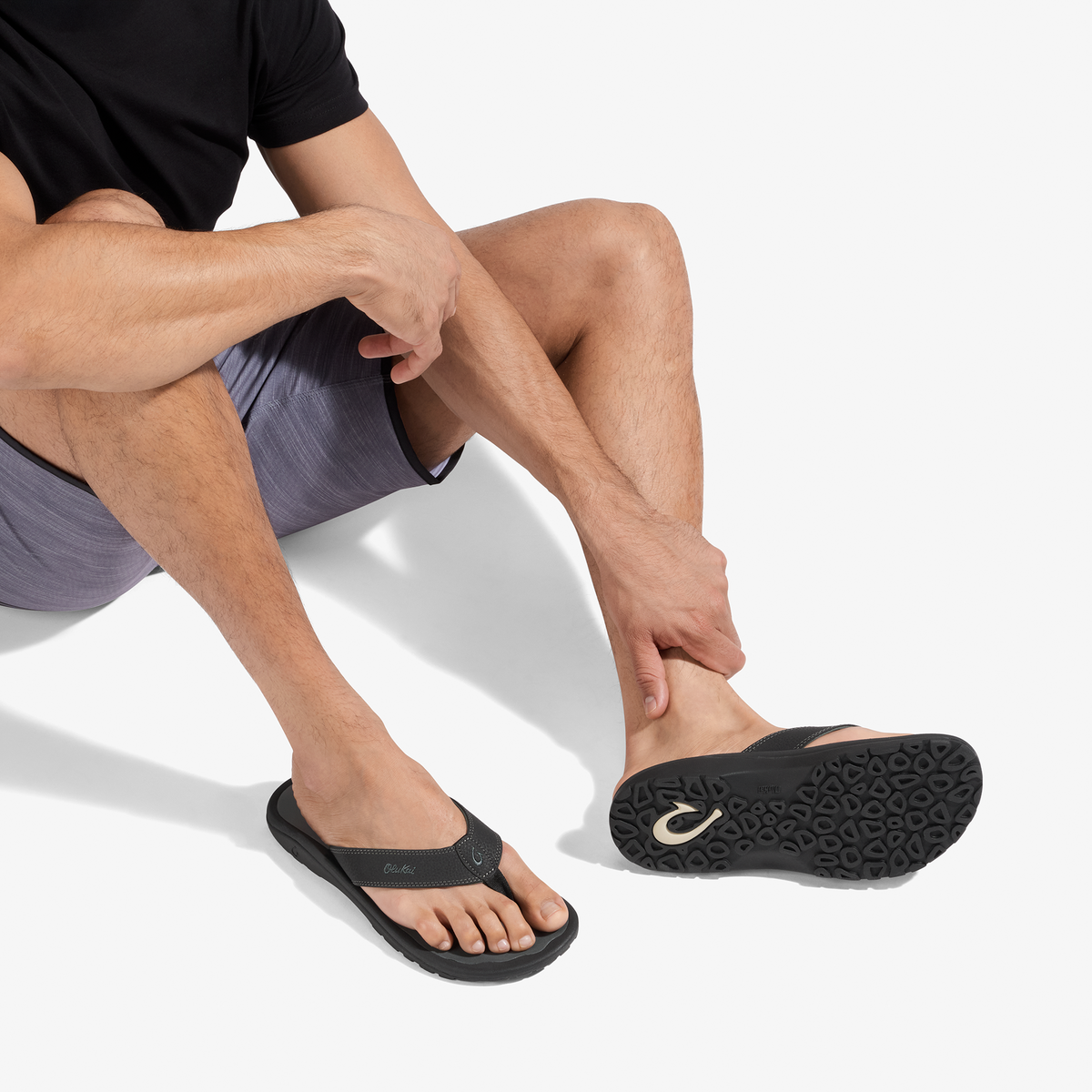 OluKai ‘Ohana - Black / Dark Shadow | Men's Beach Sandals | Men OluKai for sale