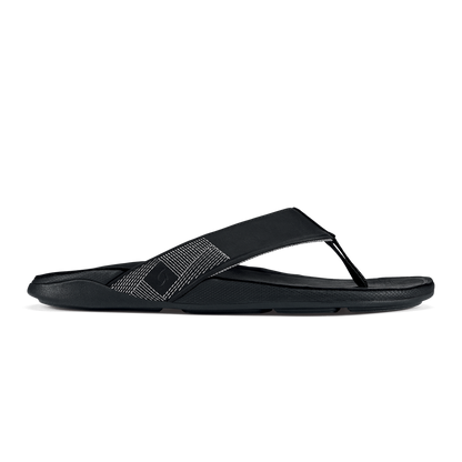 Tuahine Men's Waterproof Leather Beach Sandals - Black | Men OluKai cheap