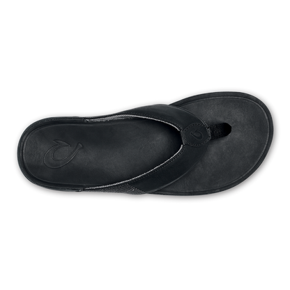 Tuahine Men's Waterproof Leather Beach Sandals - Black | Men OluKai cheap