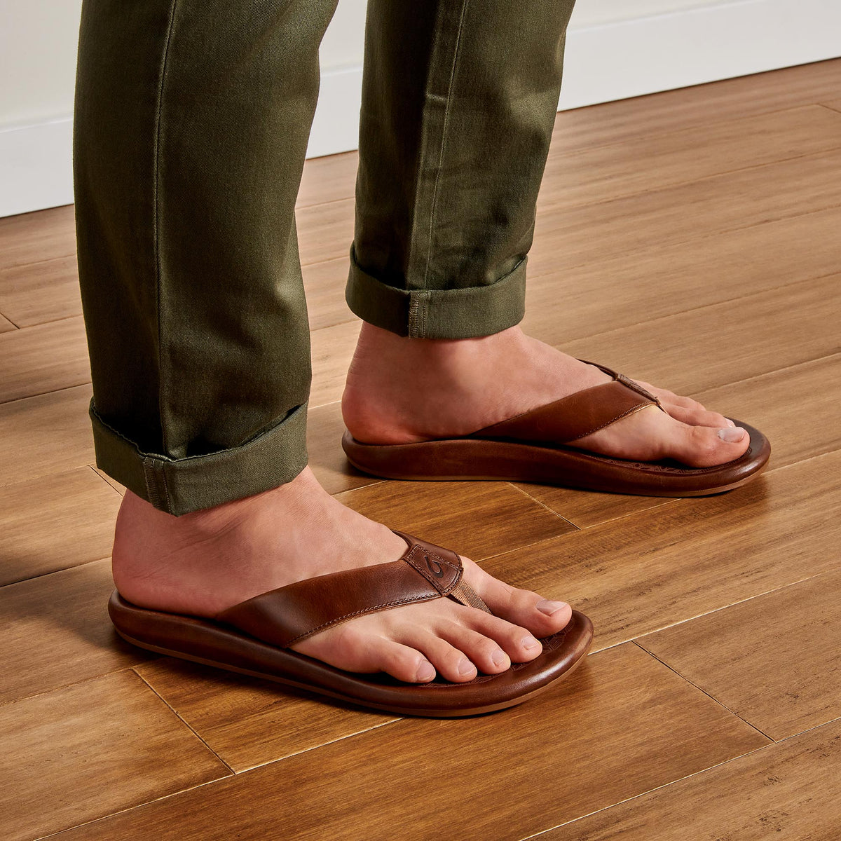 ‘Ilikai Men‘s Leather Sandals - Toffee | Men OluKai online