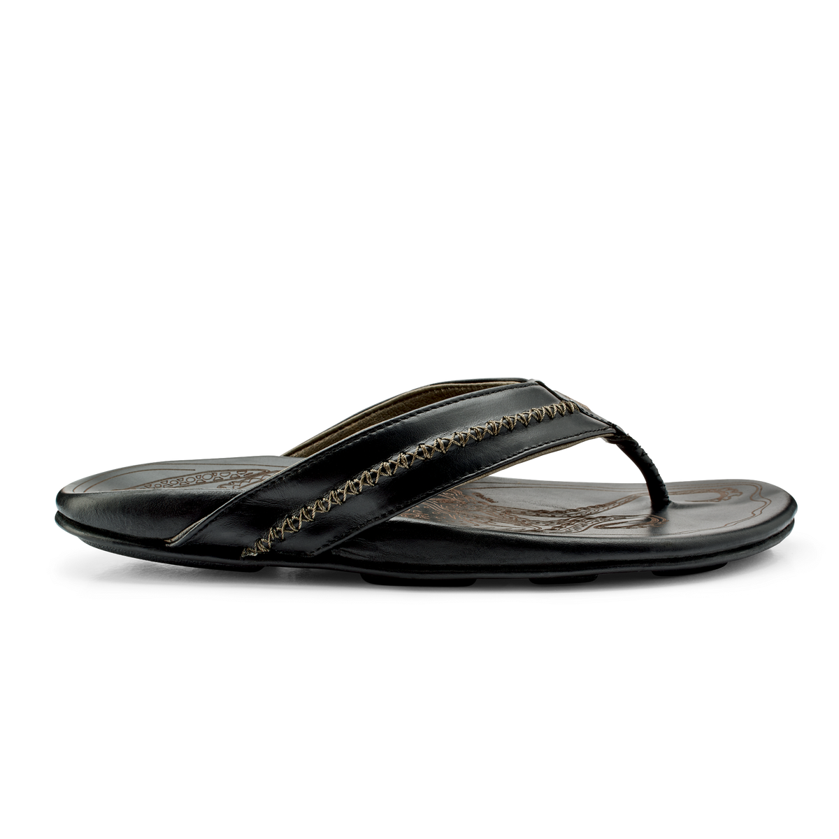 OluKai Mea Ola - Black | Men's Leather Beach Sandals | Men OluKai outlet