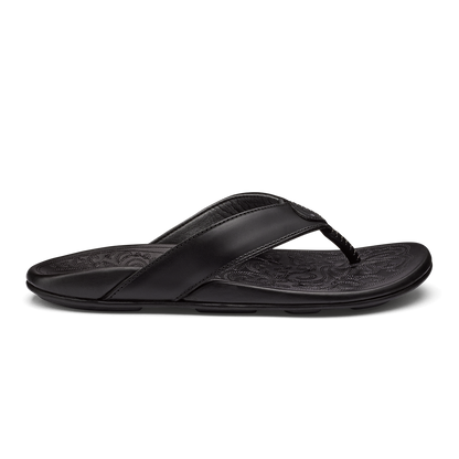 Mekila Men's Full-Grain Leather Beach Sandals - Black | Men OluKai for sale