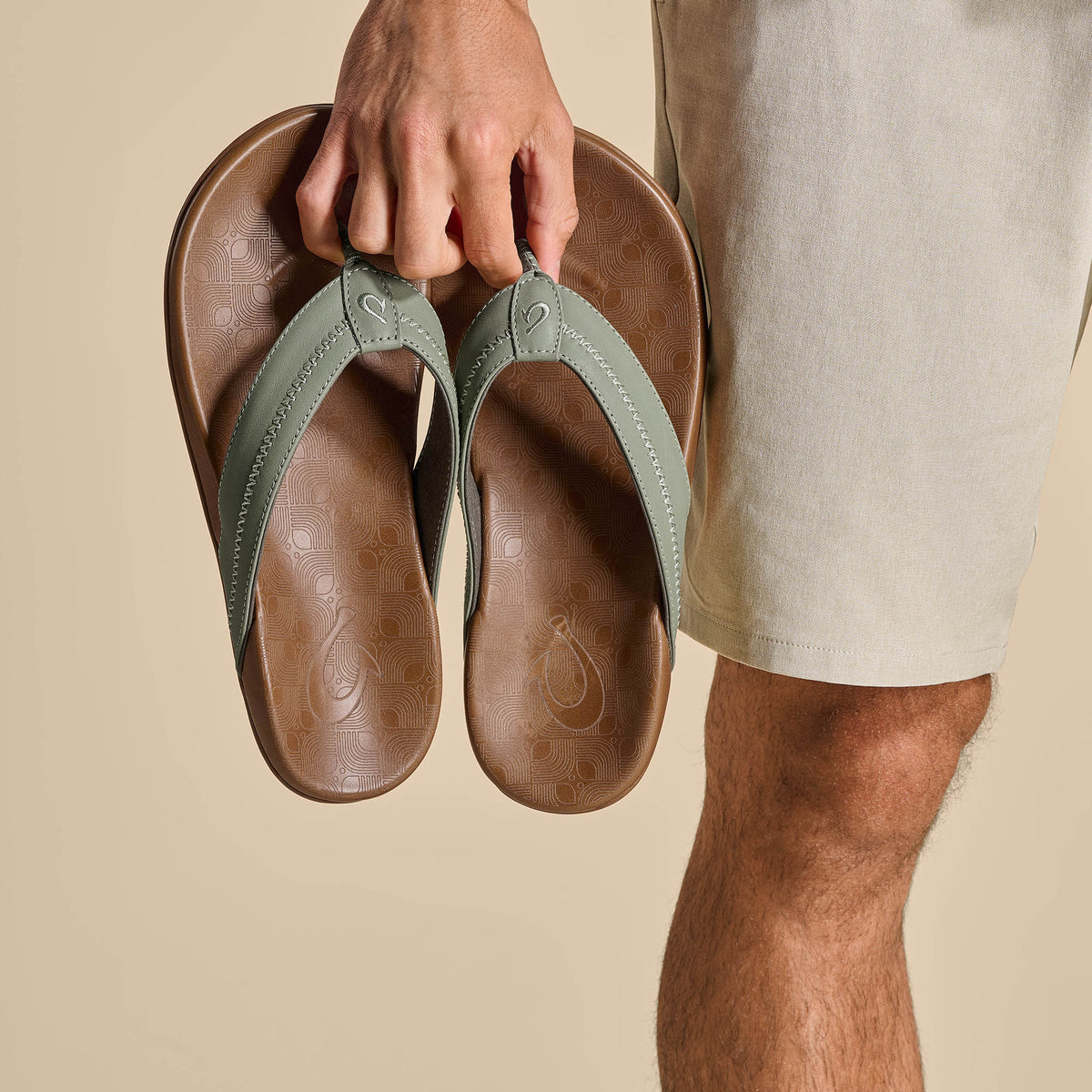 Hiapo - Odyssey Grey / Sahara Men’s Leather Beach Sandals | Men OluKai discount