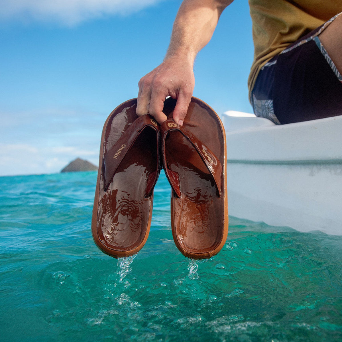 Pili Men’s Waterproof Leather Sandals - Fox | Men OluKai on sale