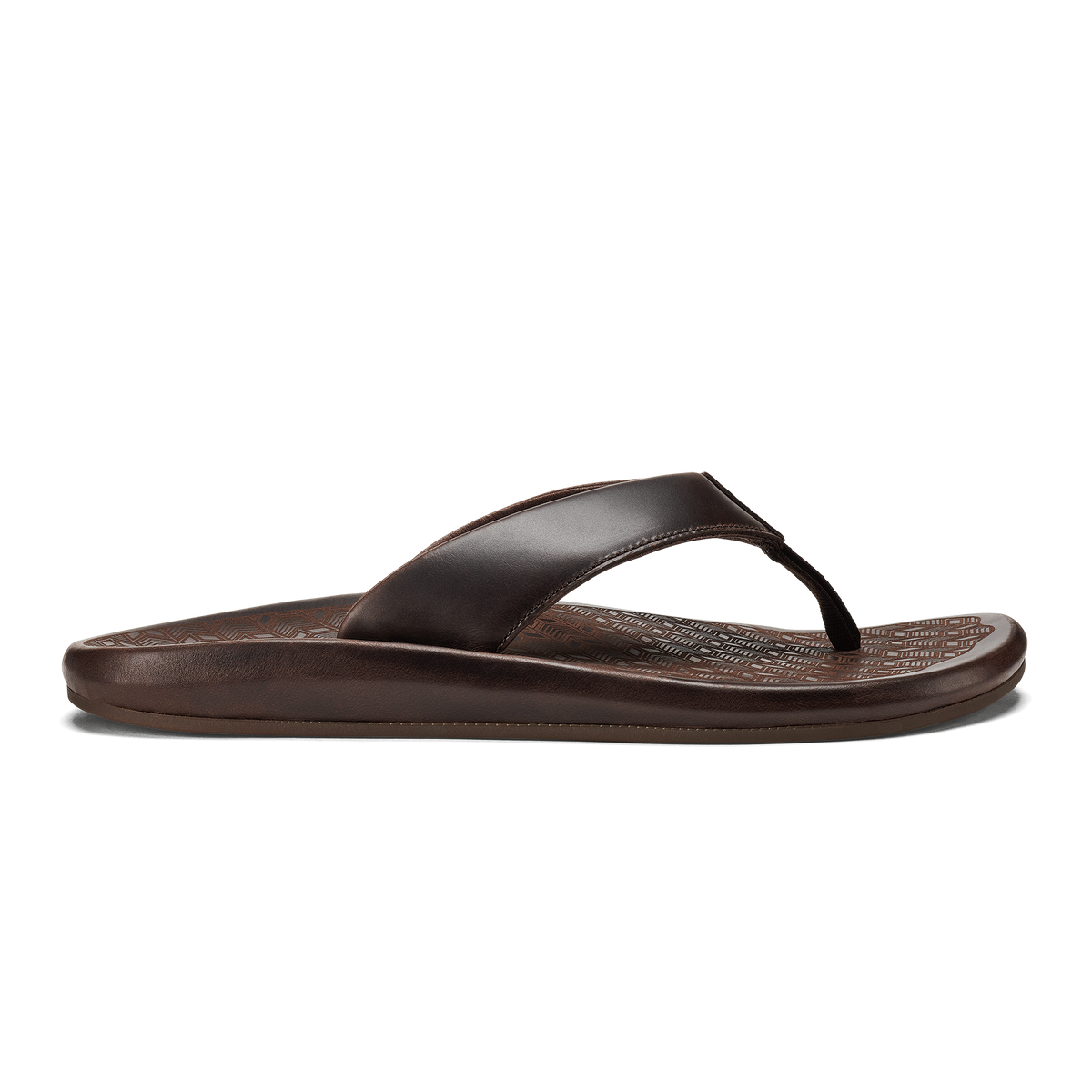 ‘Ilikai Men‘s Leather Beach Sandals - Dark Wood | Men OluKai discount
