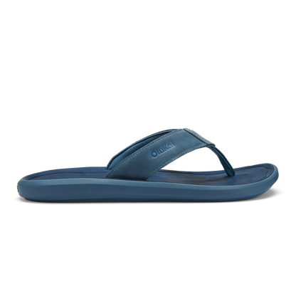 Pili Men’s Waterproof Leather Sandals - Blue Fog / Coastal Blue | Men OluKai online