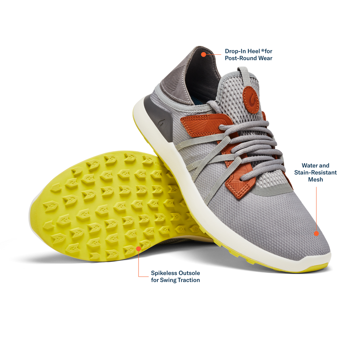 Manele Men’s Breathable Golf Shoes - Poi / Charcoal | Men OluKai near me