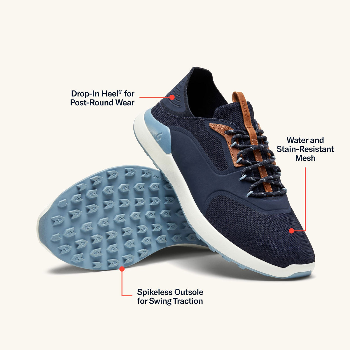 OluKai Kā‘anapali Men’s Golf Shoe - Trench Blue / Sea Ice | Men OluKai cheap