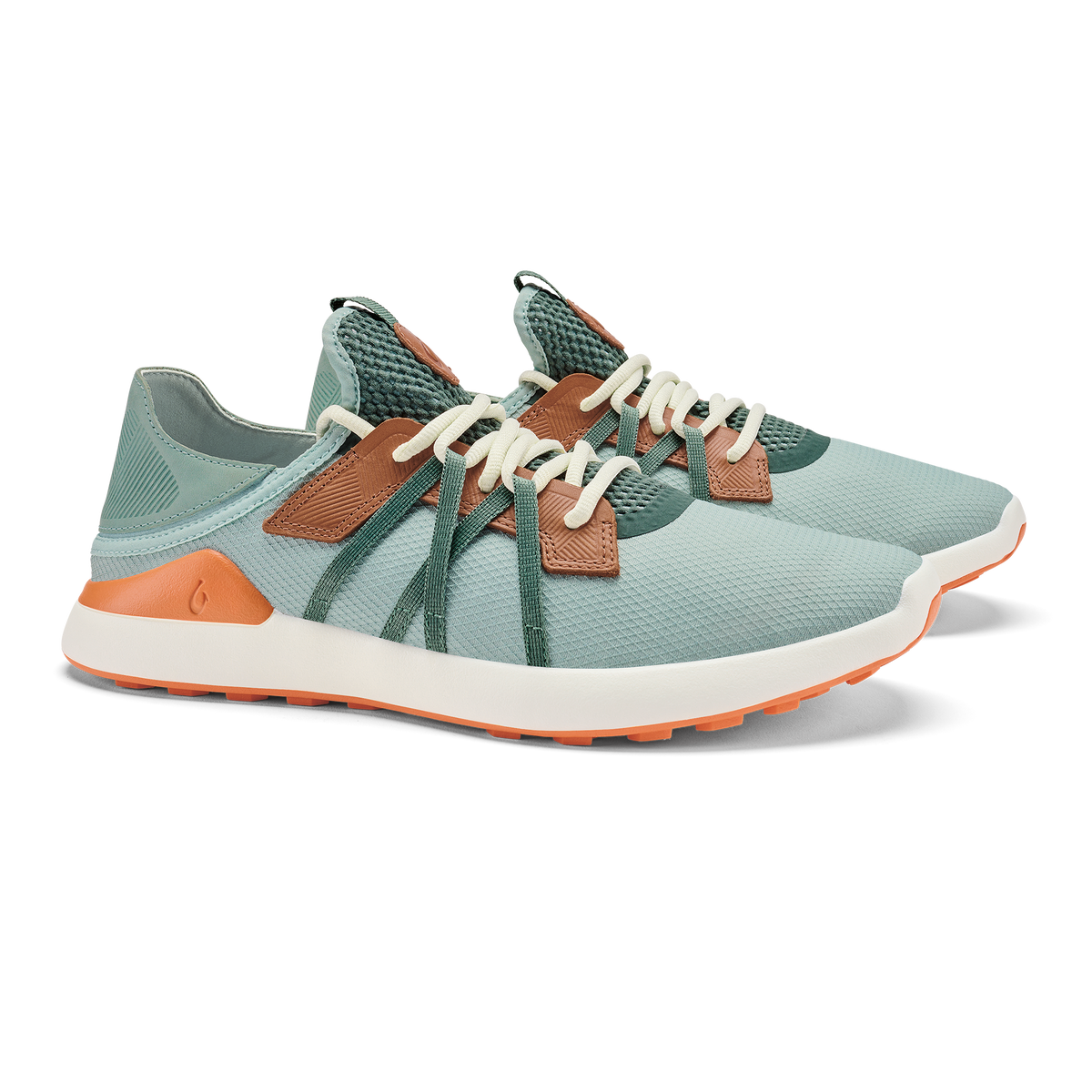 Manele Men’s Breathable Golf Shoes - Pale Moss / Molten Orange | Men OluKai sale