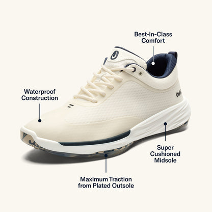 Mākena Men’s Waterproof Golf Shoes - White Sand | Men OluKai for sale