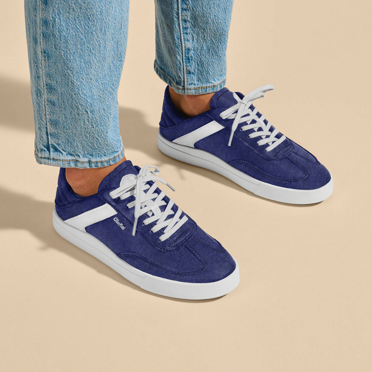 Hā‘upu Women’s Leather Sneakers - Navy / Off White | Women OluKai on sale