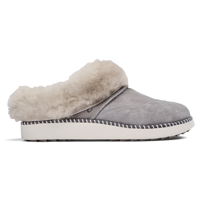 Ku‘i Women’s Fuzzy Slip-On Slippers - Fog | Women OluKai discount