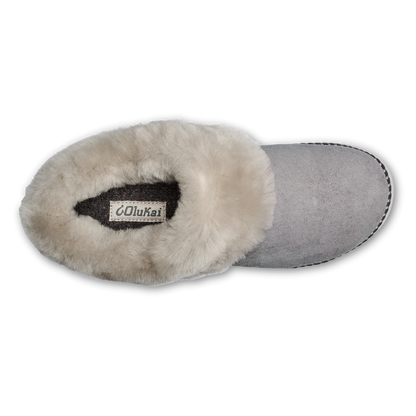 Ku‘i Women’s Fuzzy Slip-On Slippers - Fog | Women OluKai discount