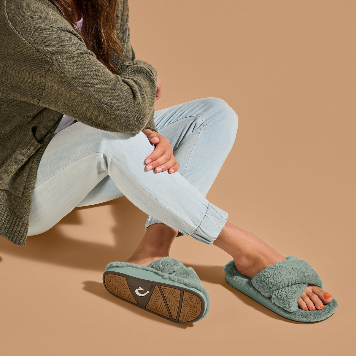 Hila Heu Women’s Slide Slipper Sandals - Muted Green | Women OluKai sale