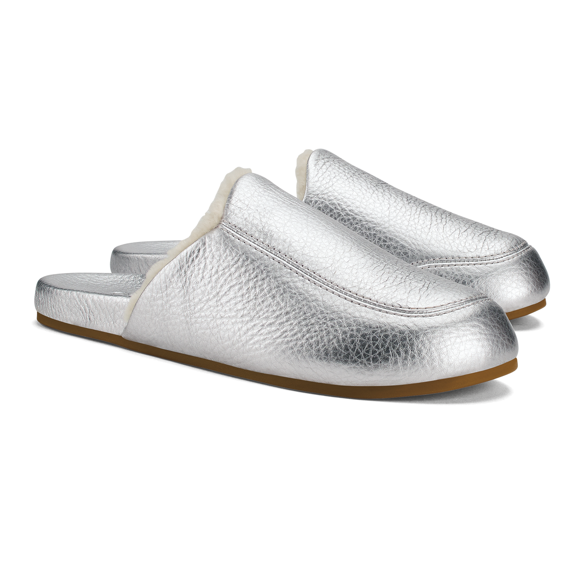 Kōnea Women’s Leather Slipper Mules - Silver | Women OluKai cheap
