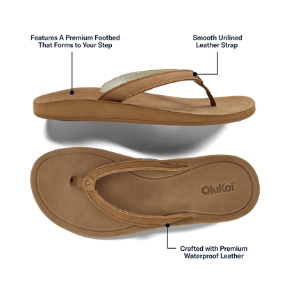 Southshore Women’s Waterproof Leather Sandals - Toffee | Women OluKai sale
