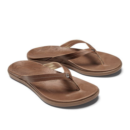 Honu Women’s Leather Beach Sandals - Tan | Women OluKai sale