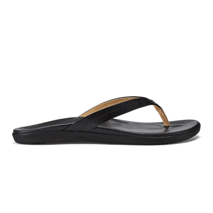 Honu Women’s Leather Beach Sandals - Black | Women OluKai cheap