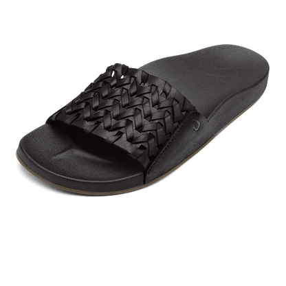 Kāmola Women’s Leather Slide Sandals - Black | Women OluKai cheap
