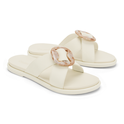La‘i Slide Women’s Slide Beach Sandals - White Sand | Women OluKai near me