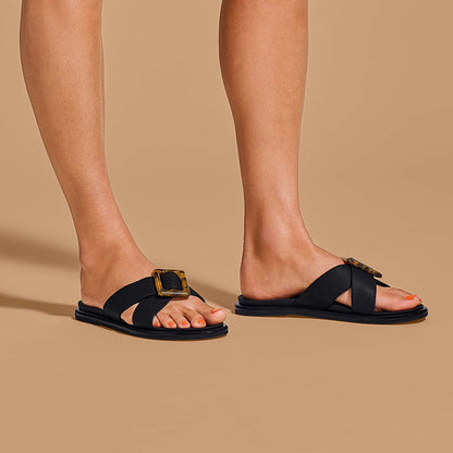 La‘i Slide Women’s Slide Beach Sandals - Black | Women OluKai online